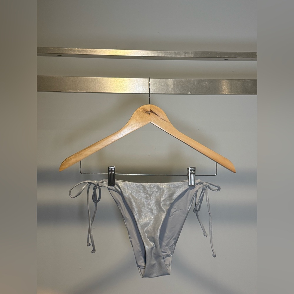 Out from Under ☀️ - Silver Bikini Bottom with Side Ties